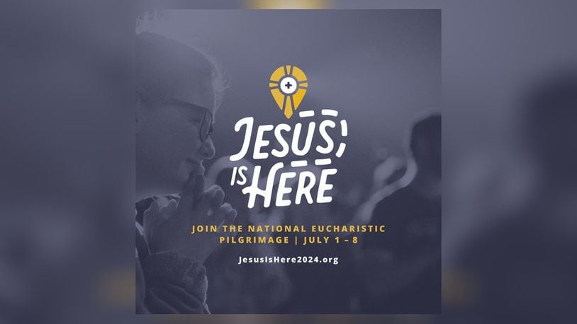 The National Eucharistic Pilgrimage, themed “Jesus Is Here,” will walk through Xenia on July 1 and 2 and Lebanon on July 2 and 3 before going through Cincinnati communities. The group began its pilgrimage in New Haven, Conn., and will end its more than 6,500-mile journey in Indianapolis on July 16. CONTRIBUTED