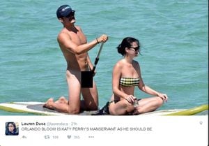 Nudist Couple Of The Day - Orlando Bloom naked on a beach with Katy Perry