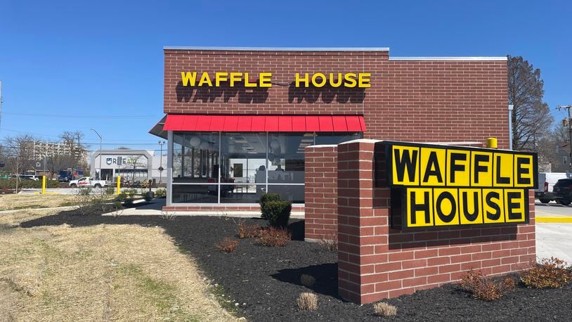 This Waffle House opened in April on the corner of Wilmington Avenue and Patterson Road in Dayton. A new location planned for 9555 Dayton Lebanon Pike in Centerville features a similar design. NATALIE JONES/STAFF