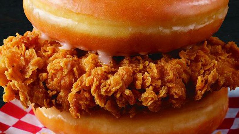 KFC is testing a chicken sandwich served between hot doughnuts in select markets. (Source: Twitter)