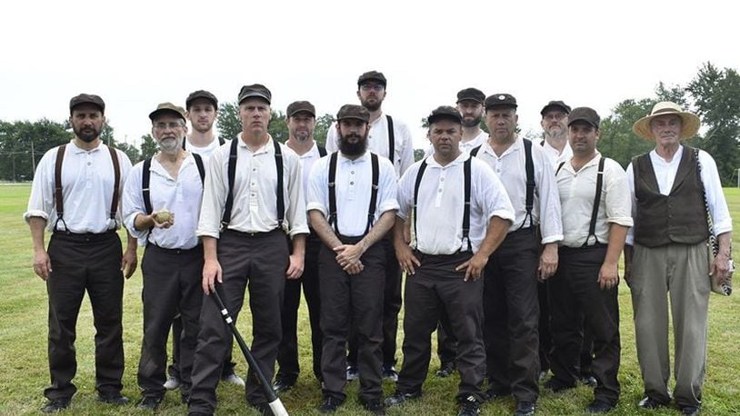 Members of the 2019 Clodbuster Base Ball Club at the Goshen OH Bicentennial. (Courtesy of the Clodbuster Base Ball Club)