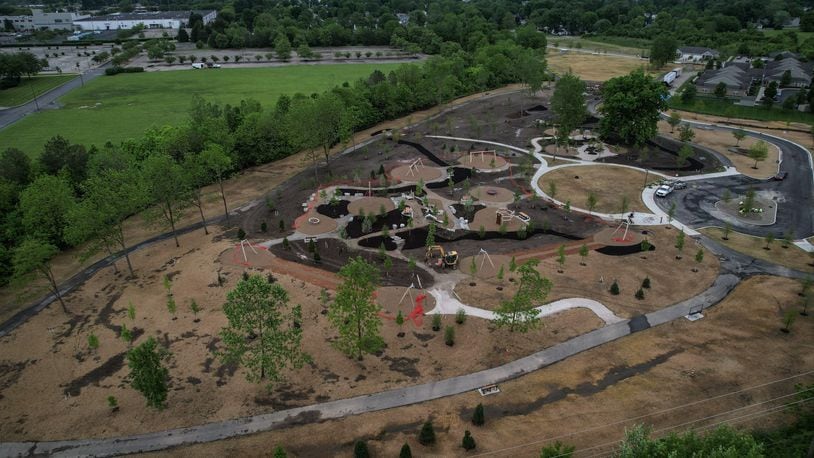 Gentile Nature Park, Kettering's newest recreation spot, is nearly completed. A dedication planned for June. The park is located at 915 Peach Orchard Road. JIM NOELKER/STAFF