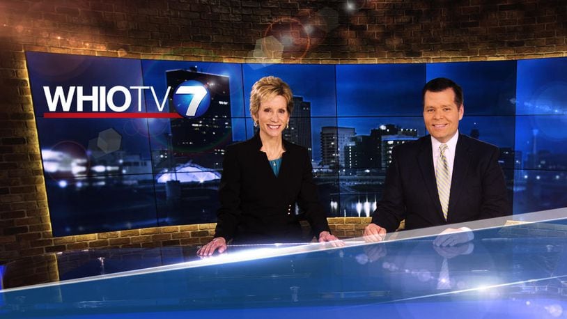 WHIO-TV was pulled from the DirectTV and AT&T channel lineup after they were unable to reach a new transmission deal. Pictured are longtime WHIO-TV anchors Cheryl McHenry, left, and James Brown in the news station's studio in this file photo.