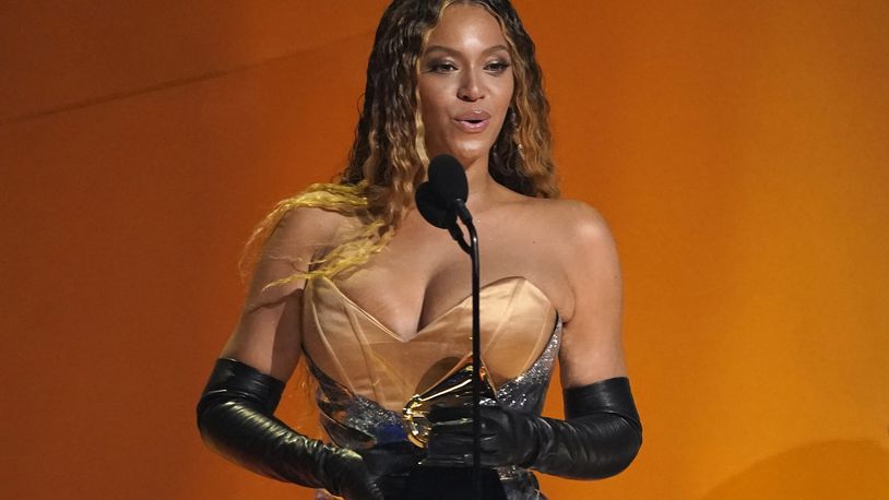 FILE - Beyonce accepts the award for Best Dance/Electronic Album for "Renaissance" at the 65th annual Grammy Awards on Feb. 5, 2023, in Los Angeles. Tickets for her "Renaissance" concert film are on sale now. (AP Photo/Chris Pizzello)