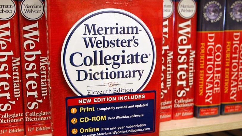 NILES, IL - NOVEMBER 10: A Merriam-Webster's Collegiate Dictionary is displayed in a bookstore November 10, 2003 in Niles, Illinois. (Photo by Tim Boyle/Getty Images)