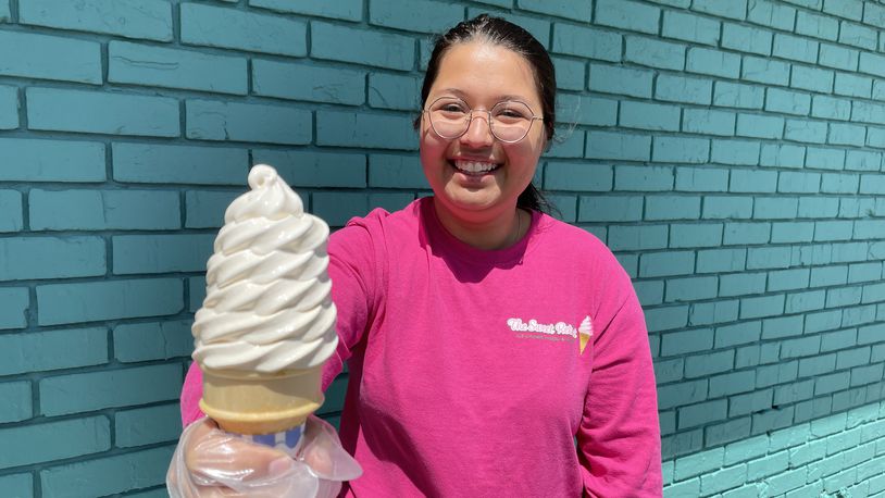 The Sweet Retreat is a seasonal ice cream shop located at 2613 Smithville Road in Dayton. Pictured is manager Isabel Dilger. NATALIE JONES/STAFF
