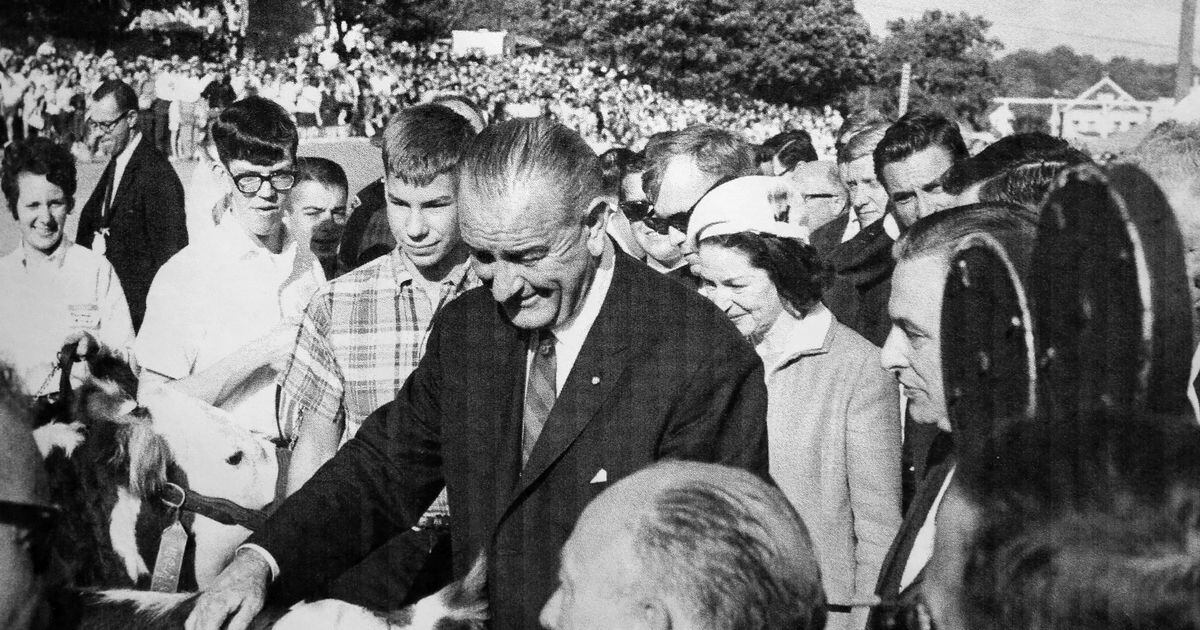 President Lyndon B. Johnson visited Dayton for Labor Day in 1966