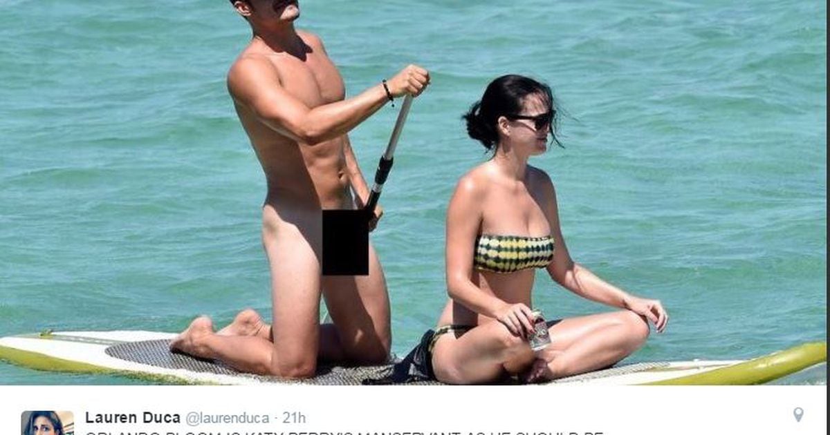 Come Naked Beach Shot - Orlando Bloom naked on a beach with Katy Perry