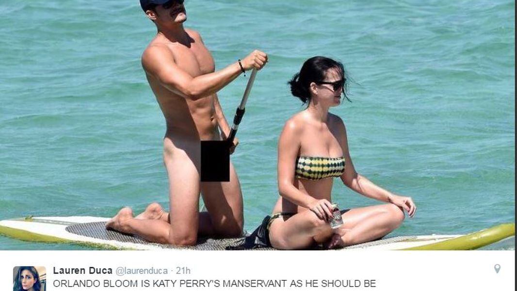 Katy Perry Porn - Orlando Bloom naked on a beach with Katy Perry